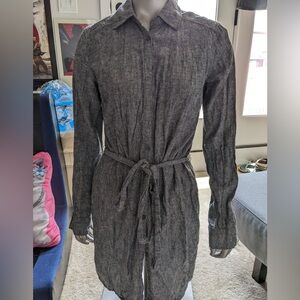 Womens NY&C SOHO Cardigan Gray Grey Sweater Belted Long Sleeve Sz XS Extra Small